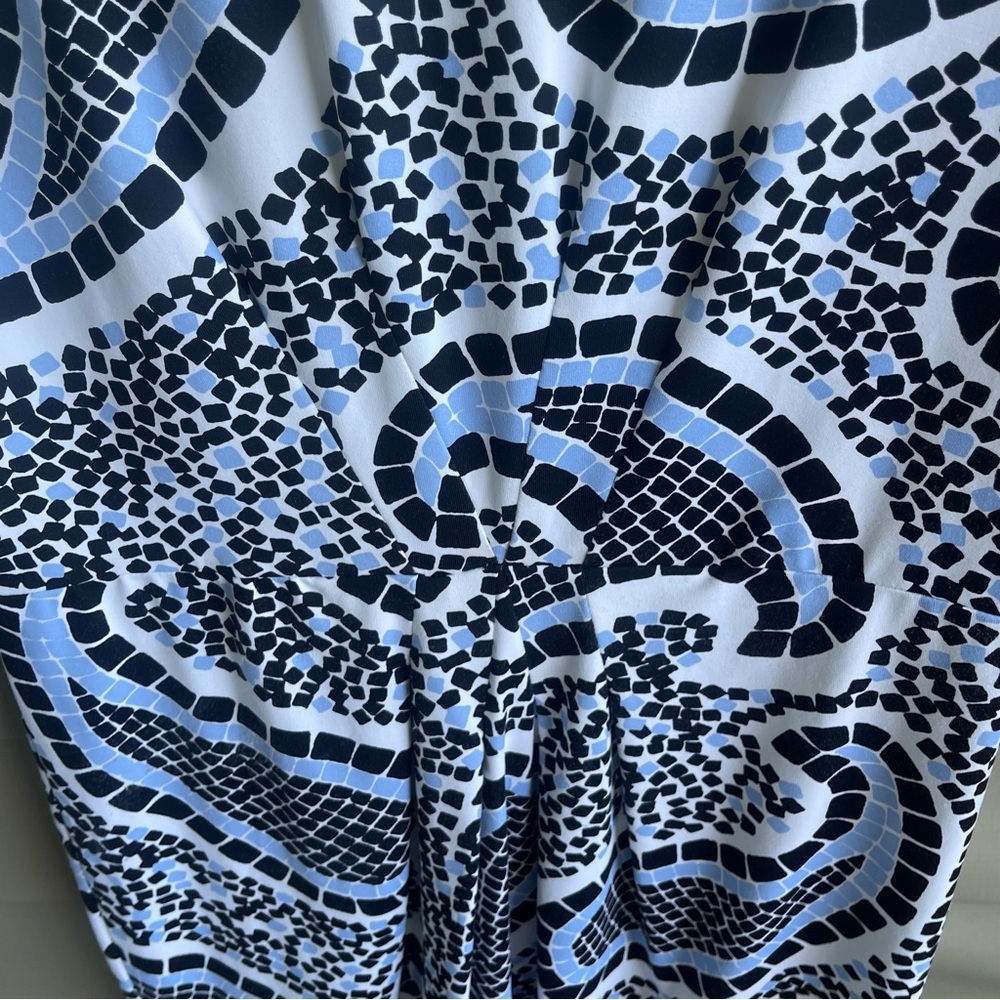 J McLaughlin Catalina Cloth Artsy Dress Blue Paisley 3/4 Sleeve Medium Stretch‎ - Picture 5 of 10